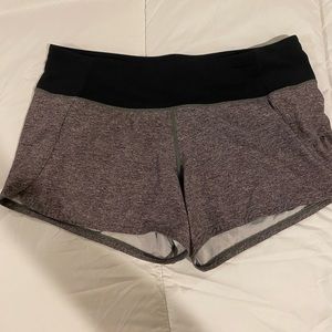 Lululemon running shorts grey black sz 8